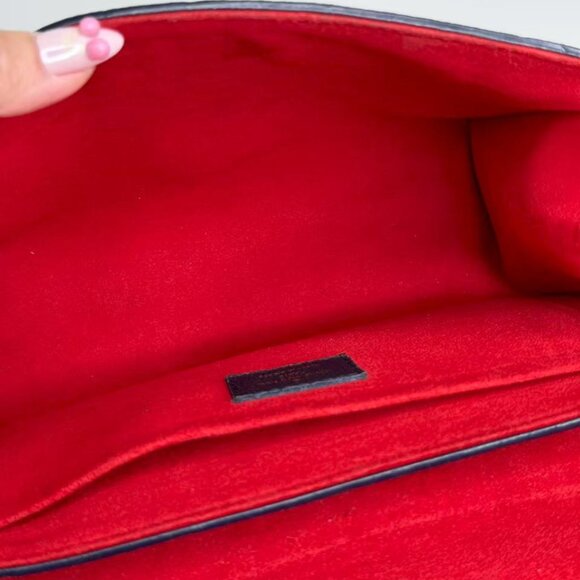 Louis Vuitton Empreinte Crossbody Bag Navy Blue with Red Trim & Gold Hardware - Picture 8 of 8